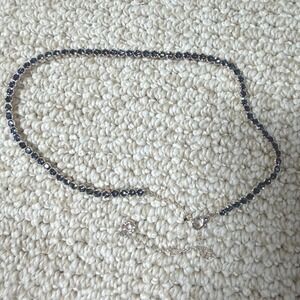 Anne Klein Blue Sapphire Tennis Necklace‎ Gift for Her Sterling Silver